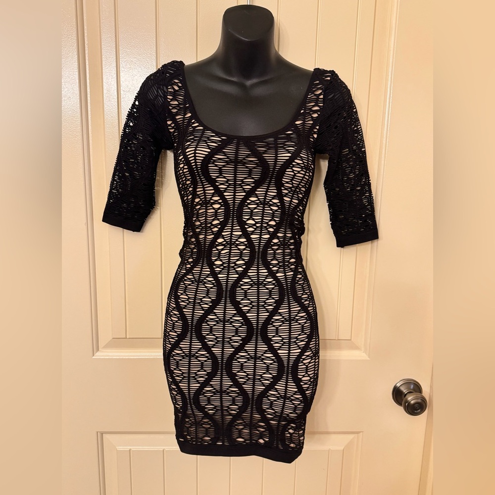 Pre owned Y2K bebe Black/nude strech mini Dress